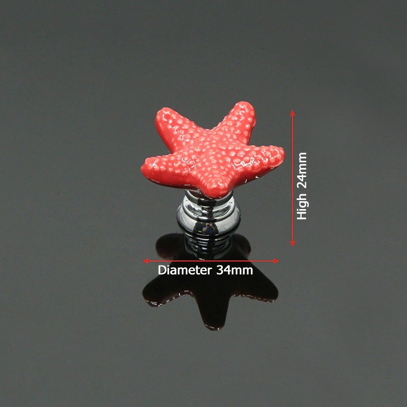 Starfish shaped furniture knobs - ceramic handles