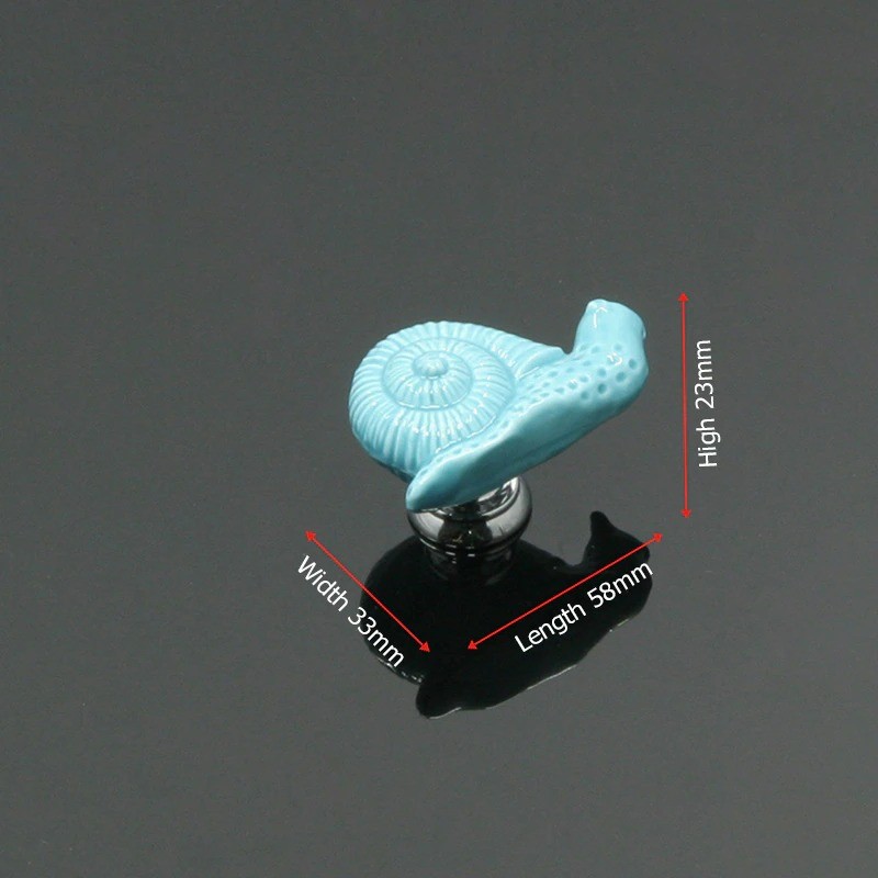 Snail shaped furniture knobs - ceramic handles