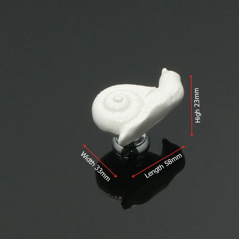 Snail shaped furniture knobs - ceramic handles