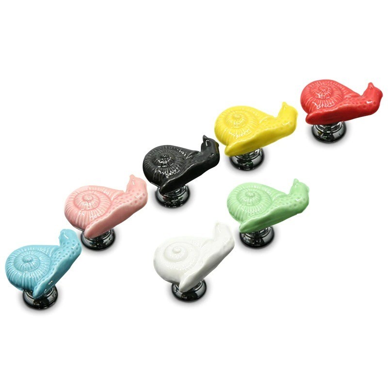 Snail shaped furniture knobs - ceramic handles
