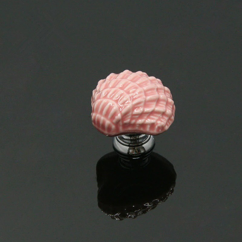 Seashell shaped furniture knobs - ceramic handles