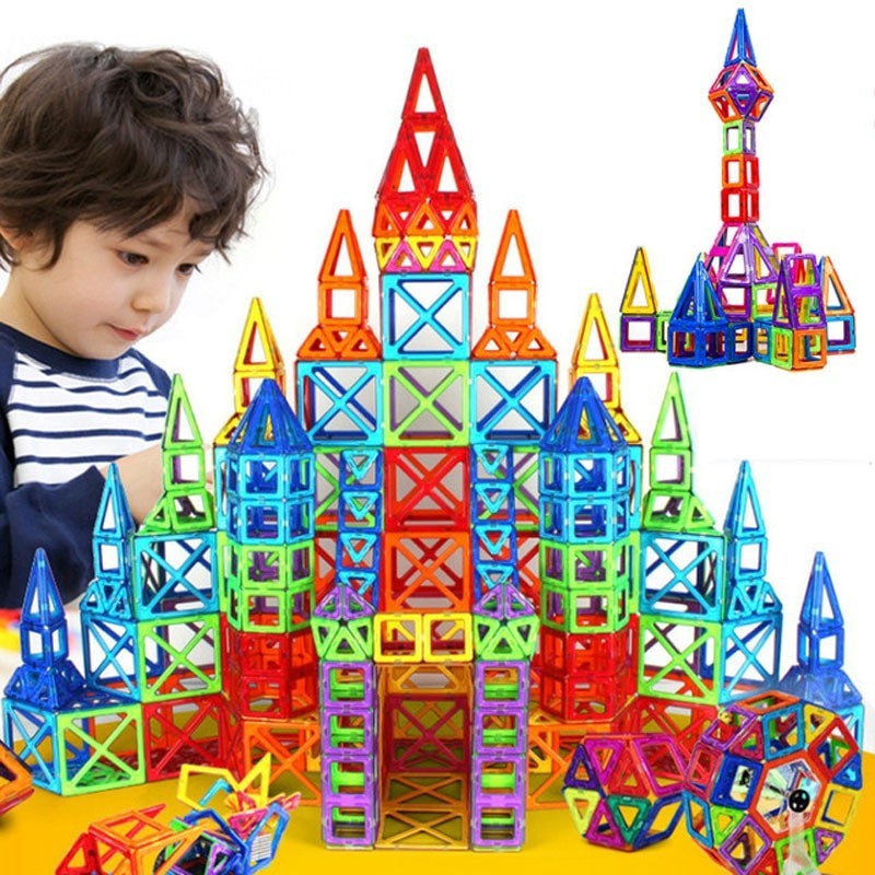 Mini magnetic building blocks - construction set - plastic