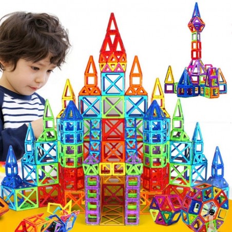 Mini magnetic building blocks - construction set - plastic