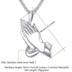 Praying hands pendant - with necklace - stainless steel