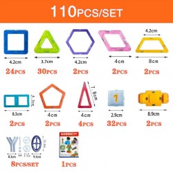Mini magnetic building blocks - construction set - plastic