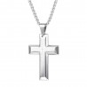 Cross with prayers - necklace - stainless steel