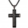 Cross with prayers - necklace - stainless steel