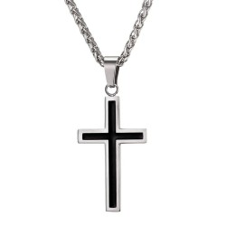 Necklace with cross pendant - stainless steelNecklaces