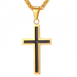Necklace with cross pendant - stainless steelNecklaces