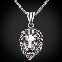 Lion head pendant - stainless steel necklaceNecklaces