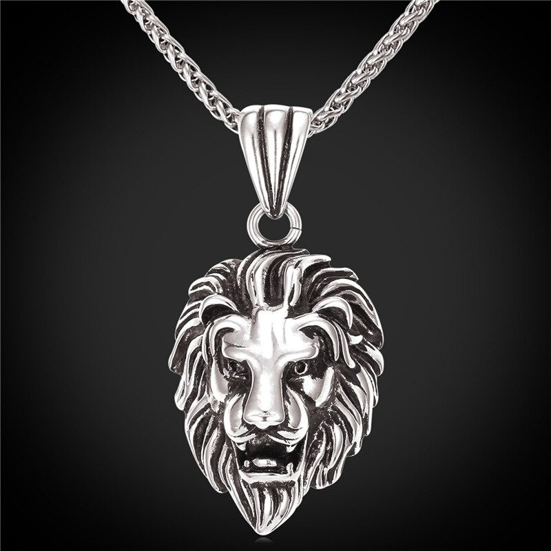 Lion head pendant - stainless steel necklaceNecklaces