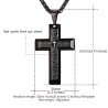 Cross with prayers - necklace - stainless steel