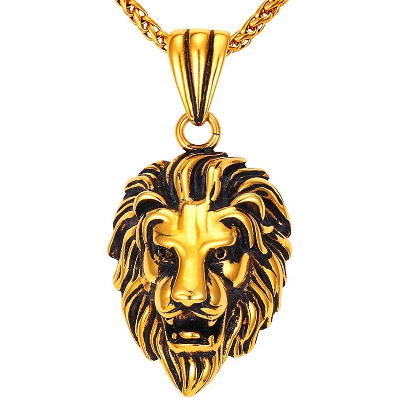 Lion head pendant - stainless steel necklaceNecklaces