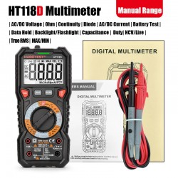 HT118 - professional digital multimeter - 6000 counts - 1000V / AC / DC / Ohm / Hz NCV Live C/F / voltage meter