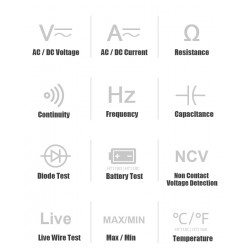 HT118 - professional digital multimeter - 6000 counts - 1000V / AC / DC / Ohm / Hz NCV Live C/F / voltage meter
