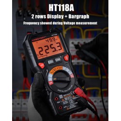 HT118 - professional digital multimeter - 6000 counts - 1000V / AC / DC / Ohm / Hz NCV Live C/F / voltage meter