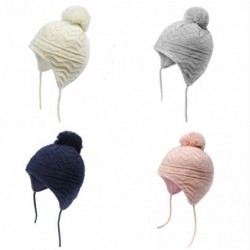 Knitted beanie - with ears protection / pom pom - for girls / boysHats & caps