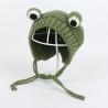 Knitted beanie - with frog's eyes - for girls / boys