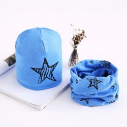 Cotton hat & scarf - set for girls / boys - stars / snowflakes / swans