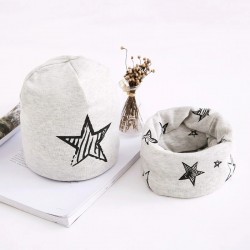 Cotton hat & scarf - set for girls / boys - stars / snowflakes / swans