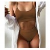Sexy ribbed bikini set - high waistBeachwear