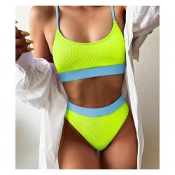 Sexy ribbed bikini set - high waistBeachwear