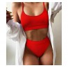 Sexy ribbed bikini set - high waistBeachwear