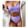 Sexy ribbed bikini set - high waistBeachwear