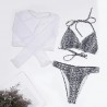 Sexy bikini set - long sleeve top - high / low waist - 3 piecesBeachwear