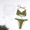 Sexy bikini set - long sleeve top - high / low waist - 3 piecesBeachwear