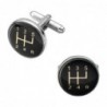 Car black gearbox - round cufflinks