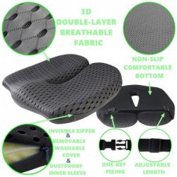 Memory foam cushion - chair seat support - non-slip - back pain relief