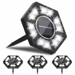 Solar garden light - ground lamp - waterproof - LED - hexagon shaped - driveway / lawn