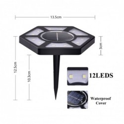 Solar garden light - ground lamp - waterproof - LED - hexagon shaped - driveway / lawnSolar lighting