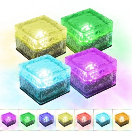 Garden / driveway solar light - brick / glass stone - LED