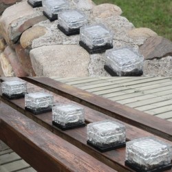 Garden / driveway solar light - brick / glass stone - LED