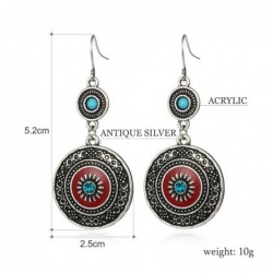 Vintage ethnic style earrings - with rhinestones / red enamelEarrings
