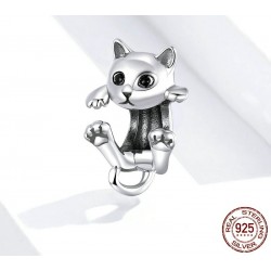 Little kitten - pendant / charm for bracelet - 925 sterling silver