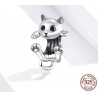 Little kitten - pendant / charm for bracelet - 925 sterling silver