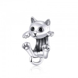 Little kitten - pendant / charm for bracelet - 925 sterling silver
