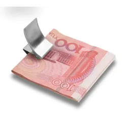 Money / credit cards holder / metal clip - stainless steel - custom made engraving