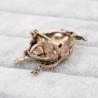 Retro big eyes owl - brooch with crystal decorations