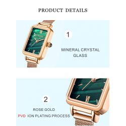Luxurious quartz watch - stainless steel - mesh - waterproof