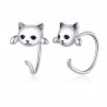 Earrings with small kitty - 925 sterling silverEarrings