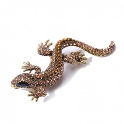 Fashionable brooch - vintage crystal lizard