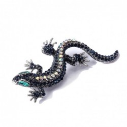 Fashionable brooch - vintage crystal lizard