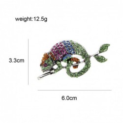 Trendy brooch with crystal chameleon / lizard