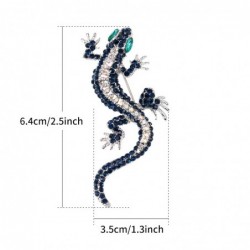 Navy crystal lizard - brooch