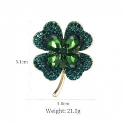 Four leaf clover - crystal brooch