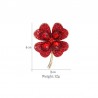 Four leaf clover - crystal brooch